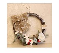 Artificial Wreath, Artificial Wreath Artificial Christmas Garland, Pine Cones and Red Berries, Christmas Decoration Rattan,for The Xmas Decoration Wreath for Front Door