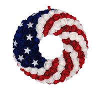 Artificial Wreath Decorations Independence Day Wreath Hanging Decorations Flag Home Front Door Hanging To Celebrate The Holiday (Blue, 30x30)