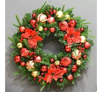 Artificial Wreath, Pre-Lit Artificial Christmas Wreath, Christmas Garland with Lights, Prelit Christmas Garland Outdoor for Living Room Wall, Window,or As Table Decoration