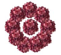 ARTIFIPLANT Red Hydrangea Artificial Flowers,Artificial Silk Hydrangea Heads Faux Hydrangea Flowers Heads with Stems for Home Wedding Baby Shower Decor,Pack of 10(81 Petals)