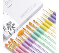 Artify 15pcs Kids Paint Brushes, Macaron Colors Paint Brush Set For Children's Arts And Crafts, Ergonomic Donuts Handle, Kids Painting Set For Acrylic, Oil, Watercolor, Gouache, Paint By Numbers