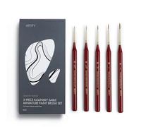 Artify 5pcs Fine Paint Brush Set, 100% Kolinsky Sable Detail Paint Brushes - Master Series, Ultra Fine Tips, High Precision PaintBrushes for Models Crafts painting for Acrylic/gouache/Watercolor Red