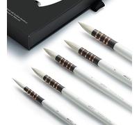 ARTIFY Professional Watercolor Goat Hair Paint Brushes, Master Series, Mop Round Fine Tip Detail Paintbrush Set for Watercolor, Gouache, Acrylic and Oil (5 Brushes)