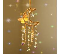 Artilady Dream Catcher for Girls - Butterfly Small Moon Dream Catchers with Crystals Cute Room Decor for Teen Girls Boys Boho Bedroom Wall Home Decorations Birthday Christmas Women Kids Gifts