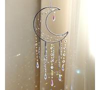 Artilady Dream Catchers with Crystals - Large Grey Boho Moon Dream Catcher Wall Decor House Decorations for Home Girls Kids Baby Bedroom Room Decor Christmas Birthday Teen Girl Boys Gifts