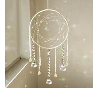 Artilady Dream Catchers with Crystals - Large White Boho Moon Dream Catcher Wall Decor House Decorations for Home Girls Kids Baby Bedroom Room Decor Christmas Birthday Teen Girl Boys Gifts