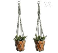 Artilady Macrame Hanging Planter for Indoor Plants, Boho Woven Plant Hanger Large Hanging Flower Pot Holders Outdoor Baskets Storage No Tassels Sage Green Wall Decor