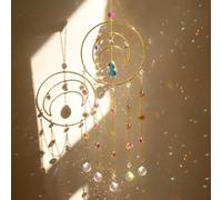 Artilady Suncatcher,Moon Sun Catcher-Large Prism Suncatcher Crystal Wind Chimes for Window Boho Home Garden Backyard Room Ceiling Charming Decor Christmas Birthday Handmade Gift for Women