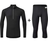 Artilect Men's Boulder 125 Half Zip Base Layer COMBO - Black {Capri} - X-Large