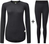 Artilect Women's Boulder 125 Crew Neck Base Layer COMBO - Black - Small