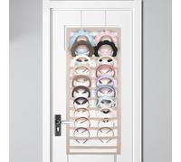 Artilife Hanging Headband Holder for Over The Door and Closet, 24 Slots Felt Head Band Organizer Shelf
