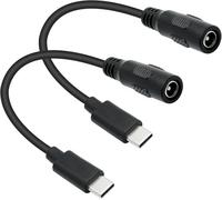 Artilits 30cm USB C Male to 5.5x2.1mm DC Power Cable, Power Cord Support 5V 12V 20V DC Adapter Type C Connector Made for Power Bank, Small Fan, Starlink Mini, Foldable Solar, Laptops Series