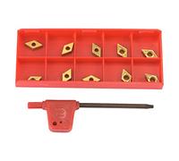 Artillery 10 Pcs CNC Carbide Insert Cutter, Lathe Milling Inserts Turning Tools with Wrench for DCMT070204 US735 DCMT21.5 for Steel Semifinishing
