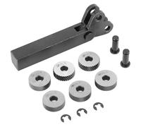 Artillery Knurling Tool Set, 7pcs Steel Lathe Turning Tools, 0.5/1/2 mm Diagonal Dual Wheel Linear Knurl Set for Lathe Cutter Machine