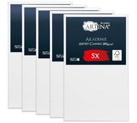 Artina 5pcs Paint Canvas Set 60x100 cm - FSC® Canvas for Painting 100% Cotton Canvas Stretcher Frame 280 g/m² - Blank Canvases for Art for Acrylic, Watercolour & Oil Painting - Large Canvas Akademie