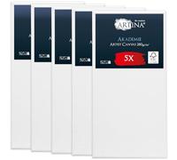 Artina 5pcs Paint Canvas Set FSC® Canvas for Painting Acrylic Watercolour | 50x100cm 100% Cotton Stretcher Frame Blank Large Canvases for Art Oil artist supplies Akademie