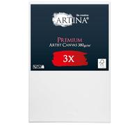 Artina FSC® Blank Canvas for Painting 3pcs Pre-Stretched Triple Primed | 40x60cm white canvases board 100% cotton stretcher frame acrylic paint set art supplies artist stretched Premium