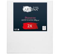Artina FSC® Blank Canvas for Painting 50x70 cm Premium - 2pcs Pre-Stretched & Triple Primed White Canvases Board 100% Cotton 380 g/m²