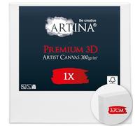 Artina FSC® Blank Canvas for Painting 60x60 cm 3D Premium - Pre-Stretched & Triple Primed White Canvases Board 100% Cotton 380 g/m²