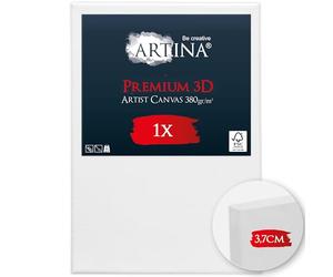 Artina FSC® Blank Canvas for Painting 70x100 cm 3D Premium - Pre-Stretched & Triple Primed White Large Canvases Board 100% Cotton 380 g/m²
