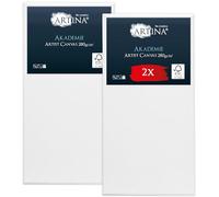 Artina FSC® Large Canvas for Painting 60x120 cm - 2pcs Blank Canvases for Art for Acrylic, Watercolour & Oil Painting - 100% Cotton Canvas Stretcher Frame 280 g/m² - Akademie