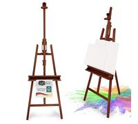 Artina FSC® Walnut Beech Wooden Easel Stand for Canvases up to 120cm | 225cm adjustable studio artists painting art for adults canvas holder display weddings events foldable stretcher Barcelona