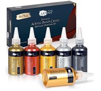 Artina Metallic Acrylic Paint Set Quick-Drying for Crafts on Canvas Paper