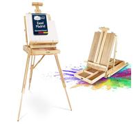 Artina Wooden Easel Stand for Painting with Storage Box and Tripod Legs | art canvas holder foldable lightweight large for artists with wood tilt floor Madrid