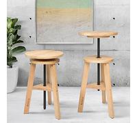 Artina Wooden Kitchen Stool Adjustable Swivel Beech Wood Drawing | Ø30cm 48-66cm solid 360° perching bar to sit for drawing table or Ø30 Stools Chair Height painting rotating load Arles