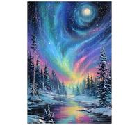 Artinhand 300 Piece Puzzle for Adults Aurora Moon Forest Jigsaw Puzzles