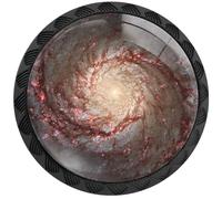 Artinhand 4 Pack Universe Galaxy Cabinet Knobs Round Drawer Pulls Black Dresser Knob Cupboard Door Handles Hardware for Kitchen Bathroom Cabinets