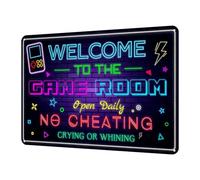 Artinhand Welcome to the Game Room Metal Tin Sign - Cool Neon Gaming Decor for Boys & Teens, Gamer Room Accessories for Bedroom, Game Night Wall Decor Gift for Gamers, 12 x 8 Inch (2507)