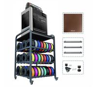 ARTINRACK 2026 Upgraded AC4 Heavy Duty 3D Printer Table Stand with High Density Polymer Vibration Damping Pads, 4 Tier 3D Filament Storage Rack with Wider Wheels for Home Office, Workshop Studio