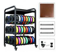 ARTINRACK T4 Heavy Duty 3D Printer Table Stand, Heavy Duty Reinforced Metal Frame, High-Density Polymer Vibration Damping Pads, 4-Tier 3D Filament Storage Rack with Industrial Casters, Mobile Printer