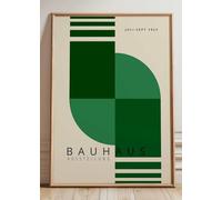 ARTINSPIRIO Bauhaus Art Print, Green, Unframed (70 x 100 cm, Premium Poster 230 gsm)