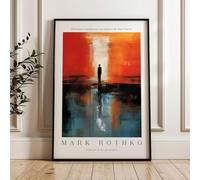 ARTINSPIRIO Mark Rothko Art Print, Red and Orange, Without Frame (Museum Poster, 50 x 70 cm)