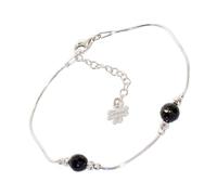 Artipol B2401 European Production French Style Bangle Rhodium Silver Natural Stone, Standard, Stone Rhodium Silver stone, Onyx Black