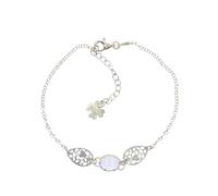 Artipol B4801 European Production French Style Bangle Rhodium Silver Natural Stone, Standard, Stone Rhodium Silver stone, Moonstone