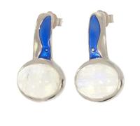 Artipol Earrings European product French style. Srebro emaliowane - natural stone - model E5407, Standaard, Srebro emaliowane Natural stone, Pierre de lune