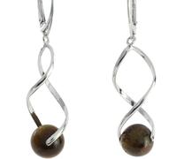 Artipol Earrings European product French style. Srebro rodowane - natural stone - model E3802, Standaard, Srebro rodowane Natural stone, Oeil de tigre