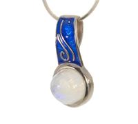 Artipol European production pendant in French style. Enameled silver with natural stone - model P3417, Domyślny, Stone Enamel Silver Stone, Pierre de lune