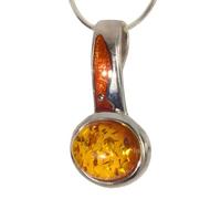 Artipol European production pendant in French style. Enameled silver with natural stone - model P3809, Domyślny, Stone Enamel Silver Stone, Ambre