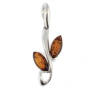 Artipol European production pendant in French style. Rhodium plated silver with natural stone - model P3009, Domyślny, Stone Silver Rhodium Plated Stone, Ambre