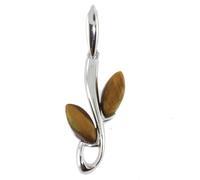 Artipol European production pendant in French style. Rhodium plated silver with natural stone - model P3009, Domyślny, Stone Silver Rhodium Plated Stone, Oeil de tigre