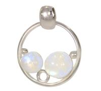 Artipol European production pendant in French style. Rhodium plated silver with natural stone - model P4603, Domyślny, Stone Silver Rhodium Plated Stone, Pierre de lune