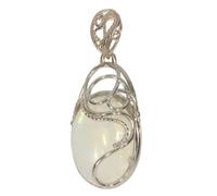 Artipol European production pendant in French style. Rhodium plated silver with natural stone - model P5405, Domyślny, Stone Silver Rhodium Plated Stone, Pierre de lune