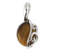 Artipol European production pendant in French style. Rhodium plated silver with natural stone - model P3005, Domyślny, Stone Silver Rhodium Plated Stone, Oeil de tigre