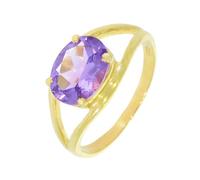 Artipol Fabr.European French Style Ring Rhodium-Plated Silver - Natural Stone - Model M01, 55, vermeil Kamień naturalny, Amethyst