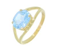 Artipol Fabr.European French Style Ring Rhodium-Plated Silver - Natural Stone - Model M01, 61, vermeil Kamień naturalny, Blue Topaz