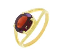 Artipol Fabr.European French Style Ring Rhodium-Plated Silver - Natural Stone - Model M01, 63, vermeil Kamień naturalny, Garnet